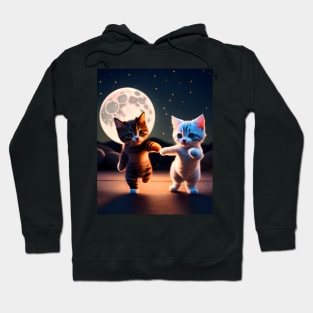 Adorable Cat Illustration- Modern Digital Art Hoodie